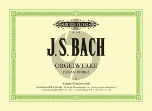 Bach Orgelwerke Vol.5 (Hermann Keller / Friedrich Conrad Griepenkerl / Ferdinand August Roitzsch) (Peters-Urtext)