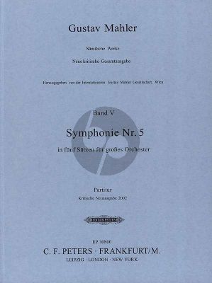 Mahler Symphony No.5 Orchestra Full Score (Reinhold Kubik) (Critical edition of 2002)