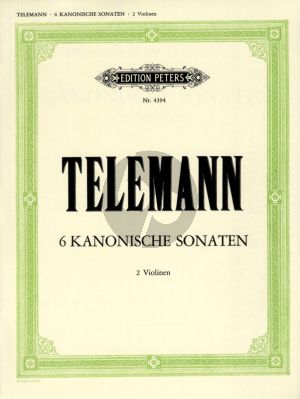 Telemann 6 Kanonische Sonaten TWV 40:118 - 123 fur 2 Violinen Stimmen (Herausgeber Carl Hermann) l Hermann)