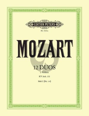 Mozart 12 Duos KV Anh.152 (Op.70) Vol.1 (No.1 - 4) fur 2 Violinen (Stimmen) (Herausgeber Andreas Schulz)