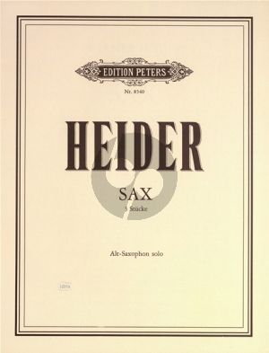 Heider Sax. (3 Stücke) for Alto Sax.