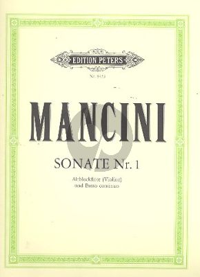 Mancini Sonate No. 1 d-moll Altblockflöte (Flöte /Violine) und Bc (Walter Bergmann)