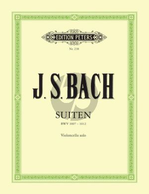 Bach 6 Suiten BWV 1007 - 1012 for Violoncello Solo (Herausgegeben von Hugo Becker)