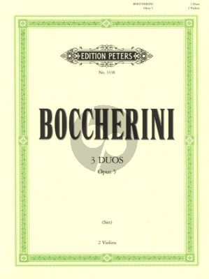 Boccherini 3 Duos Op.5 for 2 Violins (Parts) (Edited by Sitt)