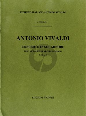 Vivaldi Concerto e-minor RV 484 Bassoon-Strings and Bc Score