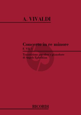 Vivaldi Concerto d-minor RV 454 F.VII N.1 Oboe-Strings and Bc (piano reduction) (Angelo Ephrikian)