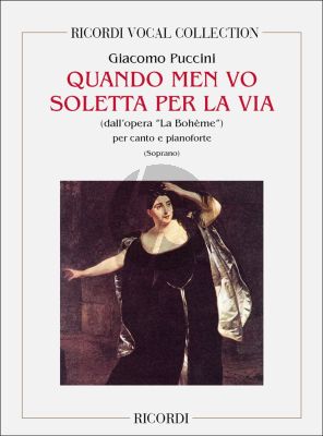 Puccini Quando Men Vo Soletta Per La From La Boheme for Soprano Voice and Piano