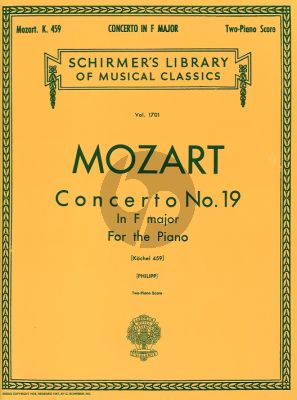 Mozart Concerto F-major KV 459 for Pianoand Orchestra Edition for 2 Pianos (edited by Isidor Philipp)