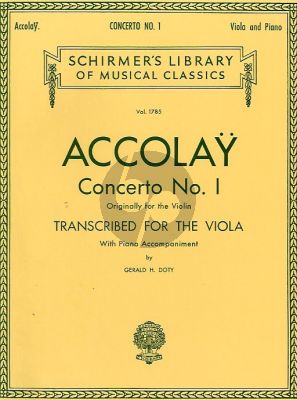 Accolay Concerto No.1 Viola-Piano (Gerald H. Doty)
