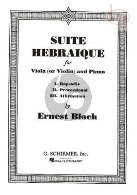 Suite Hebraique Viola or Violin and Piano