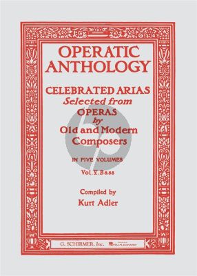 Operatic Anthology vol.5 Bass (Kurt Adler) (Opera-Arias Old and Modern Composers)