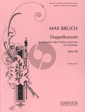 Bruch Doppelkonzert Op. 88 Klar. [A] [Violine]-Viola und Klavier (Klavierauszug) (Otto Lindemann)