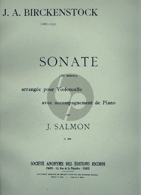 Birckenstock Sonate e mineur Violoncelle et Piano (Salmon)