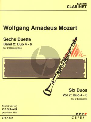 Mozart 6 Duette Op.70 Vol.2 No.4 - 6 fur 2 Klarinetten