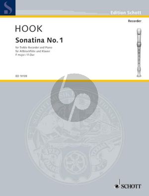 Hook Sonatina No.1 F-major Treble Recorder and Piano (Robert Salkeld)