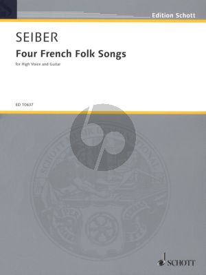 Seiber 4 French Folksongs High Voice-Guitar