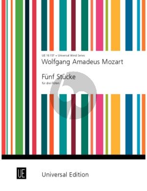 Mozart 5 Stücke für 3 Flöten (Part./Stimmen) (Frans Vester)