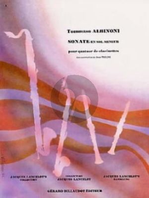 Albinoni Sonate sol-mineur 4 Clarinettes (transcr. Jean Thilde)