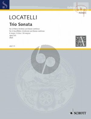 Locatelli Triosonate E-dur Op.5 Nr.3 2 Flutes [Vi.]-Bc (Vc. ad lib.) (edited by Hugo Ruf)