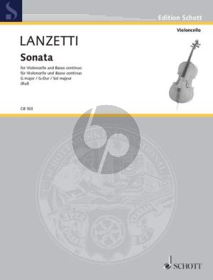 Lanzetti Sonate G-dur Op. 1 No. 1 Violoncello und Bc (Hugo Ruf)