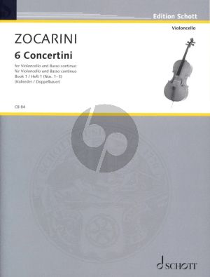 Zocarini 6 Concertini Vol.1 No.1-3 Violoncello und Bc (Kolneder/Doppelbauer)