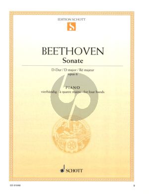 Beethoven Sonate D-dur Op. 6 Klavier 4 Hd (Monika Twelsiek)