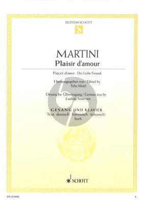 Martini Plaisir d'Amour G dur Hohe Stimme und Klavier (Herausgegeben von Felix Mottl) (German/French/Italian)