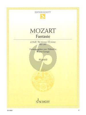 Mozart Fantasie d-moll KV 397 Klavier (Edited by Walter Georgii)
