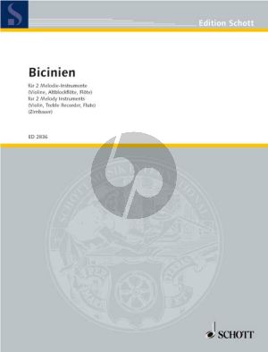 Bicinien for 2 Melody Instruments (2 -part Fantasies from around 1600) (Heinz Zirnbauer)