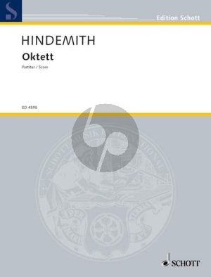 Hindemith Oktett Klarinette, Fagott, Horn, 2 Violinen, Viola, Cello, Kontrabass (Studienpartitur)