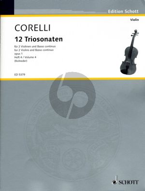 Corelli 12 Triosonaten Op.1 Vol.4 No.10-12 fur 2 Violinen und Bc Violoncello (Viola da gamba) ad libitum (Herausgeber Walter Kolneder)