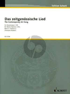 Album Das Zeitgenossische Lied Vol.2 Mezzosopran / Alt und Klavier (Herausgegeben von Hermann Reutter)