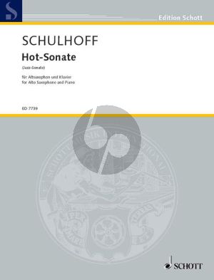 Schulhoff Hot-Sonata (Jazz-Sonate) (1930) Alto Saxophone-Piano