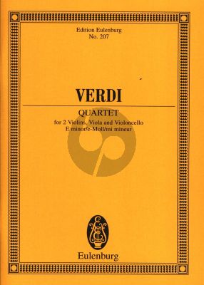 Verdi Quartett e-moll 2 Violinen/Viola und Violoncello (Studienpartitur)