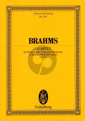 Brahms Klavierquartett Op.25 g-Moll Taschenpartitur