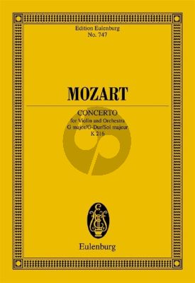 Mozart Concerto G-major KV 216 Violin and Orchestra (Study Score)