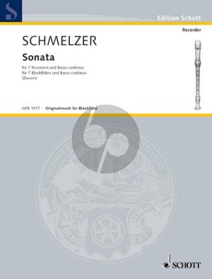 Schmelzer Sonata 7 Recorders (SSAATTB) with Bc.) (Score/Parts) (edited by Paul Zweers)