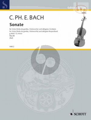 Bach Sonata g-minor Wq 88 Viola (or Viola da Gamba)-Harpsichord (edited by Hugo Ruf)