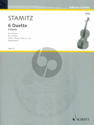 Stamitz 6 Duette Vol.2 (No.4 - 6) (edited by Walter Lebermann) (interm.level)