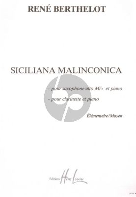 Berthelot Siciliana Malinconia Saxophone alto et Piano (Easy)