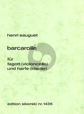 Sauguet Barcarolle (Bassoon[Violoncello]-Harp[Piano])