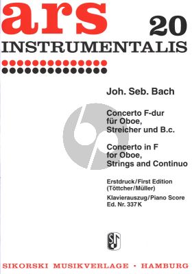 Bach Concerto F-major after BWV 1053 Oboe-Streicher-Continuo Edition for Oboe and Piano (Tottcher-Muller)