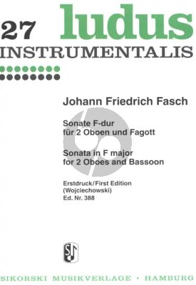 Fasch Sonate F dur 2 Oboen-Fagott Stimmen