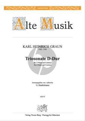 Graun Triosonate D-dur 2 Flöten und Bc (Part./Stimmen) (Li Stadelmann)