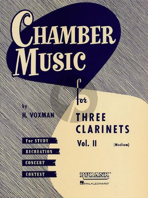 Chambermusic for 3 Clarinets Vol.2 (Score) (Himie Voxman)