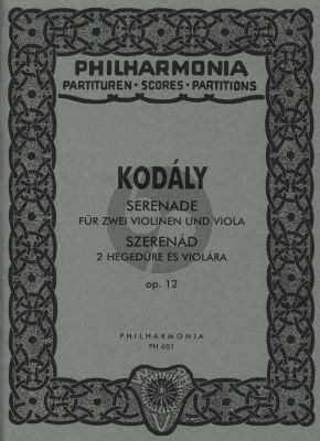 Kodaly Serenade Op.12 fur 2 Violinen und Viola Taschenpartitur