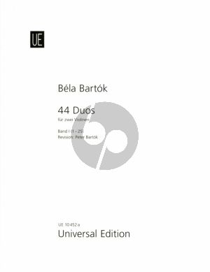 Bartok 44 Duette Vol.1 for 2 Violins (Revised Edition by Peter Bartok)