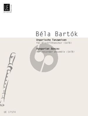 Bartok Ungarische Tanzweisen 4 Blockflöten (SATB) (Part./Stimmen) (transcr. Christa Sokoll)