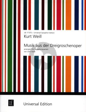 Weill Musik aus der Dreigroschenoper 4 Saxophonen (SATB) (Stimmen) (Jim Harle)