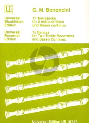 Bononcini 15 Dances 2 Treble Recorders-Bc (edited by Siegfried Petrenz)
